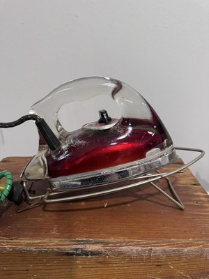 Rare Vintage Antique 1940s Red Saunders Silver Streak Electric Pyrex Iron works 
