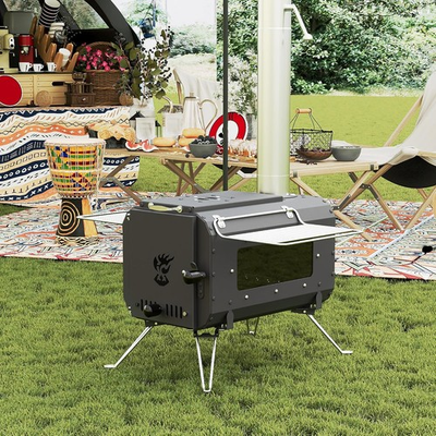 #ad Portable Hot Tent Stove Wood Burning W Chimney amp; View Glass for Camping Outdoor $116.55