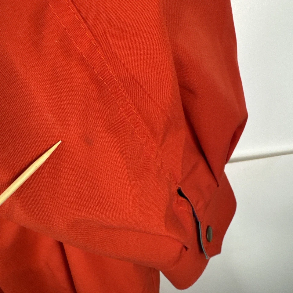 Винтажный Carriage суда маленький Anorak - вишнево-красный парка - синий подкладка - клапан карманы - Изображение 2 из 4