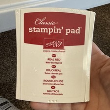Stampin' Up Classic Ink Pad - "RETIRED CASE DESIGN" Real red -NEW, Sealed