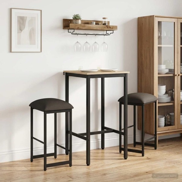Barhocker 2 Stk. Dunkelgrau 40 X 32 X 74 Cm Holzwerkstoff-image
