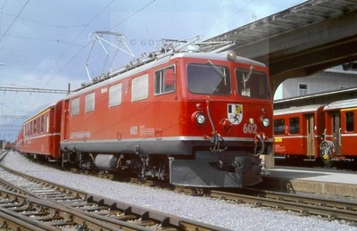 org Dia SBB RhB Ge 4/4 II 602 ''Bernina'' in Davos Platz 27.05.1990 (300715