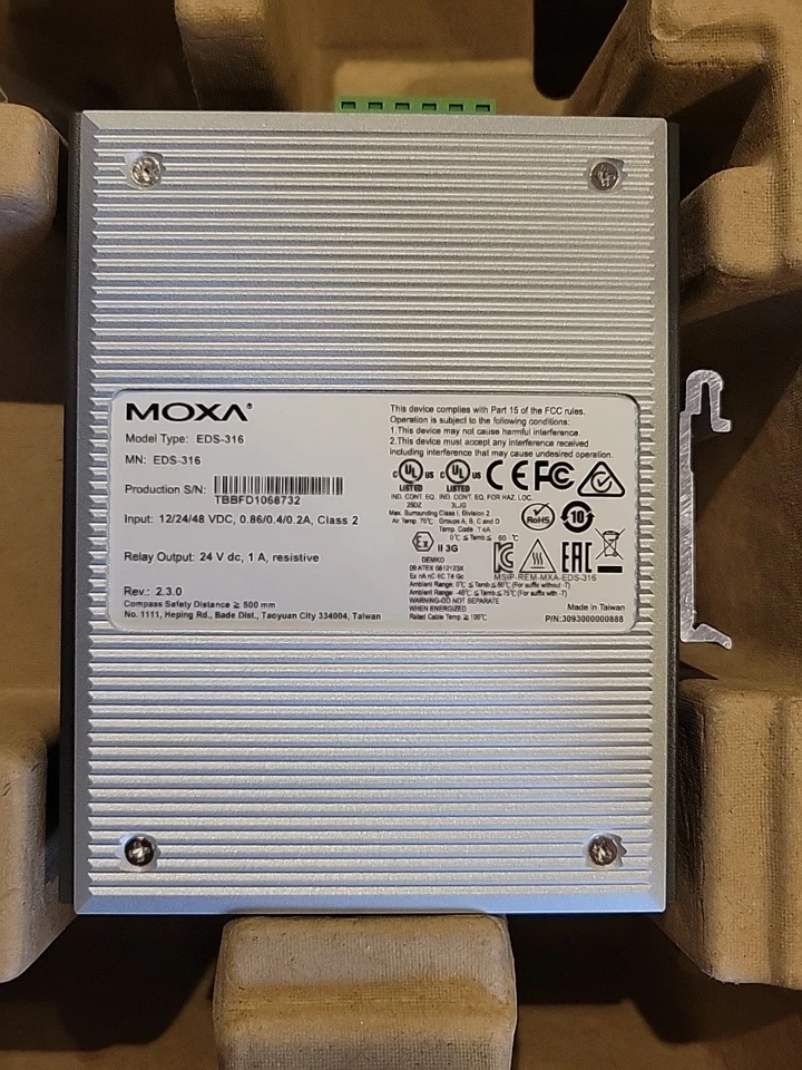 BRAND NEW Moxa EDS-316 Industrial Ethernet Switch FAST FREE SHIPPING USA - Image 2 of 4