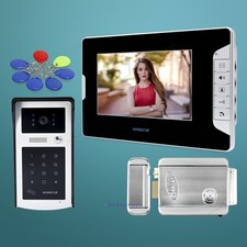 7inch Hands-free Video Door Entry Security Intercom with Keyfobs Password Keypad