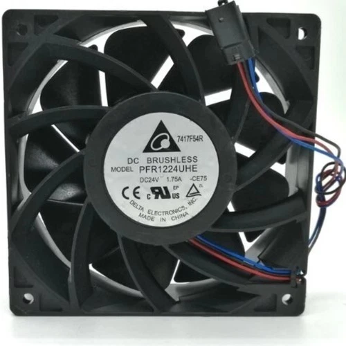 Delta BRUSHLESS PFR1224UHE - CE75 12038 24V 1.75A 12cm 3-Wire Cooling Fan