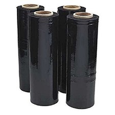 18" x 1500' 80 Gauge 4 Rolls Pallet Wrap Stretch Film Hand Shrink Wrap Black NEW