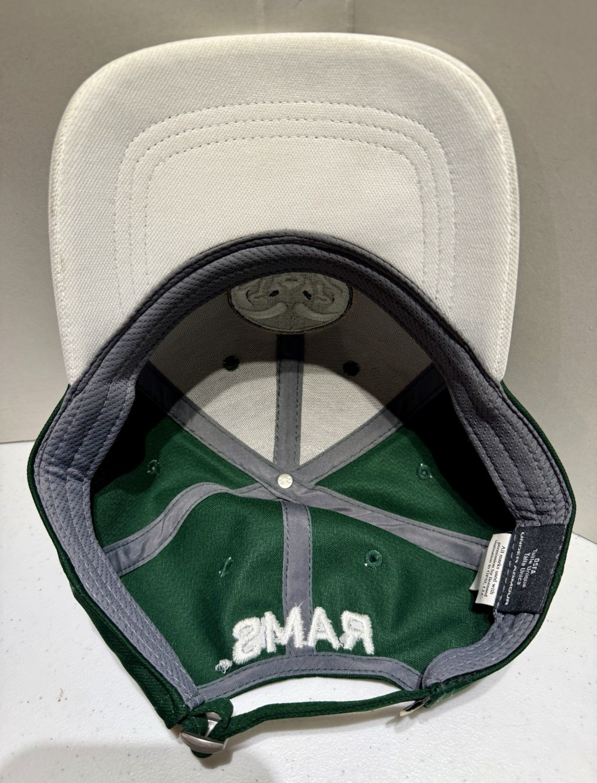 Colorado State Rams NCAA Under Armour Men’s Adjustable Hat Cap Green & White thumbnail 10