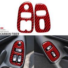 Red Carbon Fiber Interior Window Lift Switch Cover For Chevrolet Camaro 1993-96