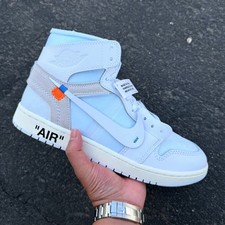 DS Men  s Shoes Virgil Abloh Archive  Air Jordan 1 High OG  Alaska  Free Shipping