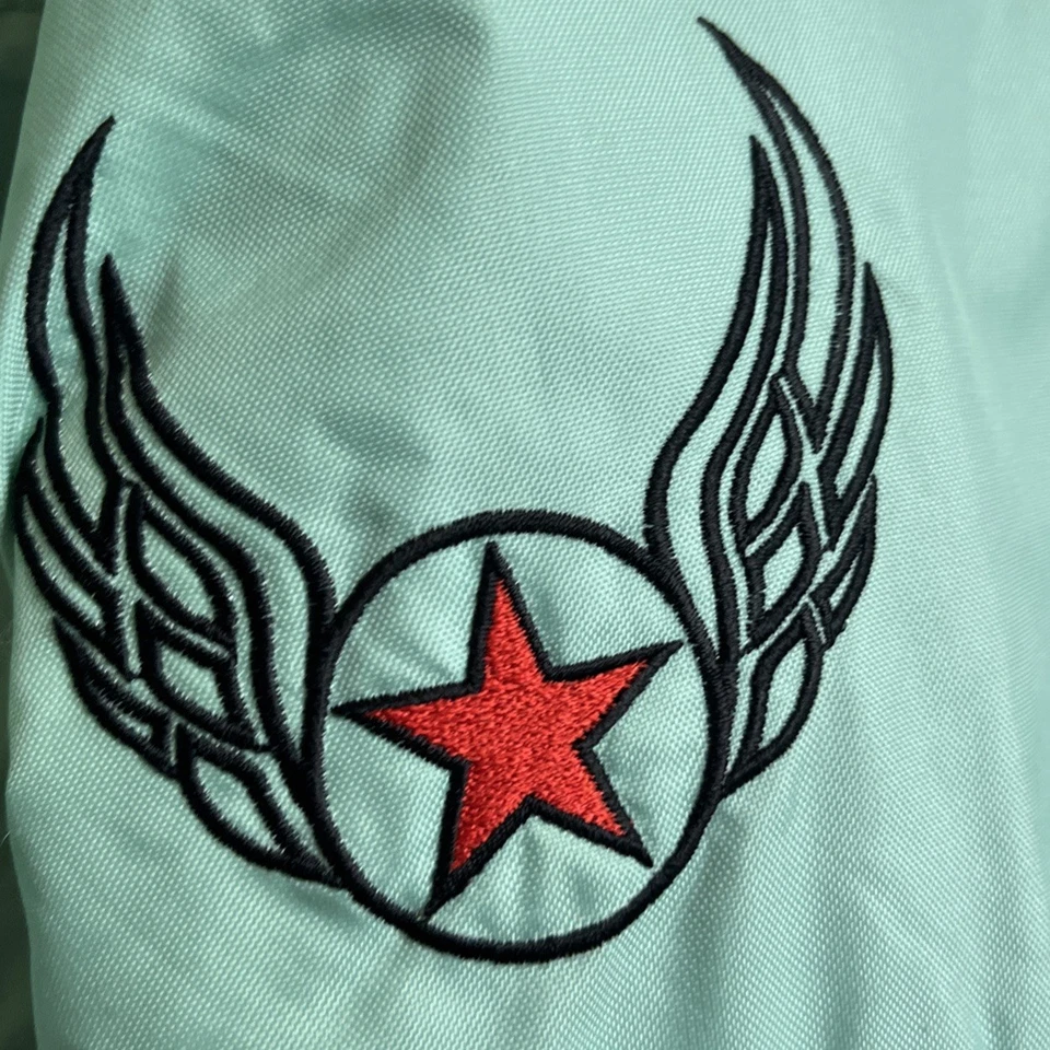 JET SET SNOW Aqua Bomber Cremallera Completa Chaqueta de Esquí Parche en el Codo Brazo Bordado Hombres Talla 1 Foto 4 de 4