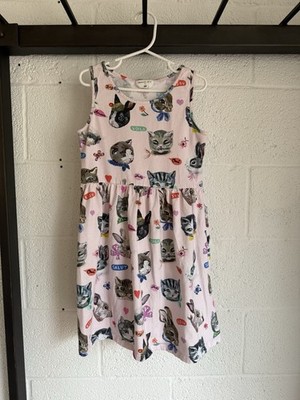 EUC H&M Kids Nathalie Lete CAT & RABBIT Sleeveless Dress Size 6-8 years