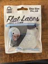 Flat Laces | No Show Elastic Lacing System | Flat White | New/Unopened