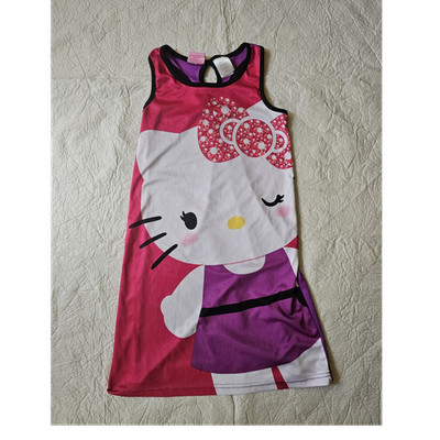 Hello Kitty Girls Sleeveless Tank Dress Pink Purple Size 7-8 Years Cartoon