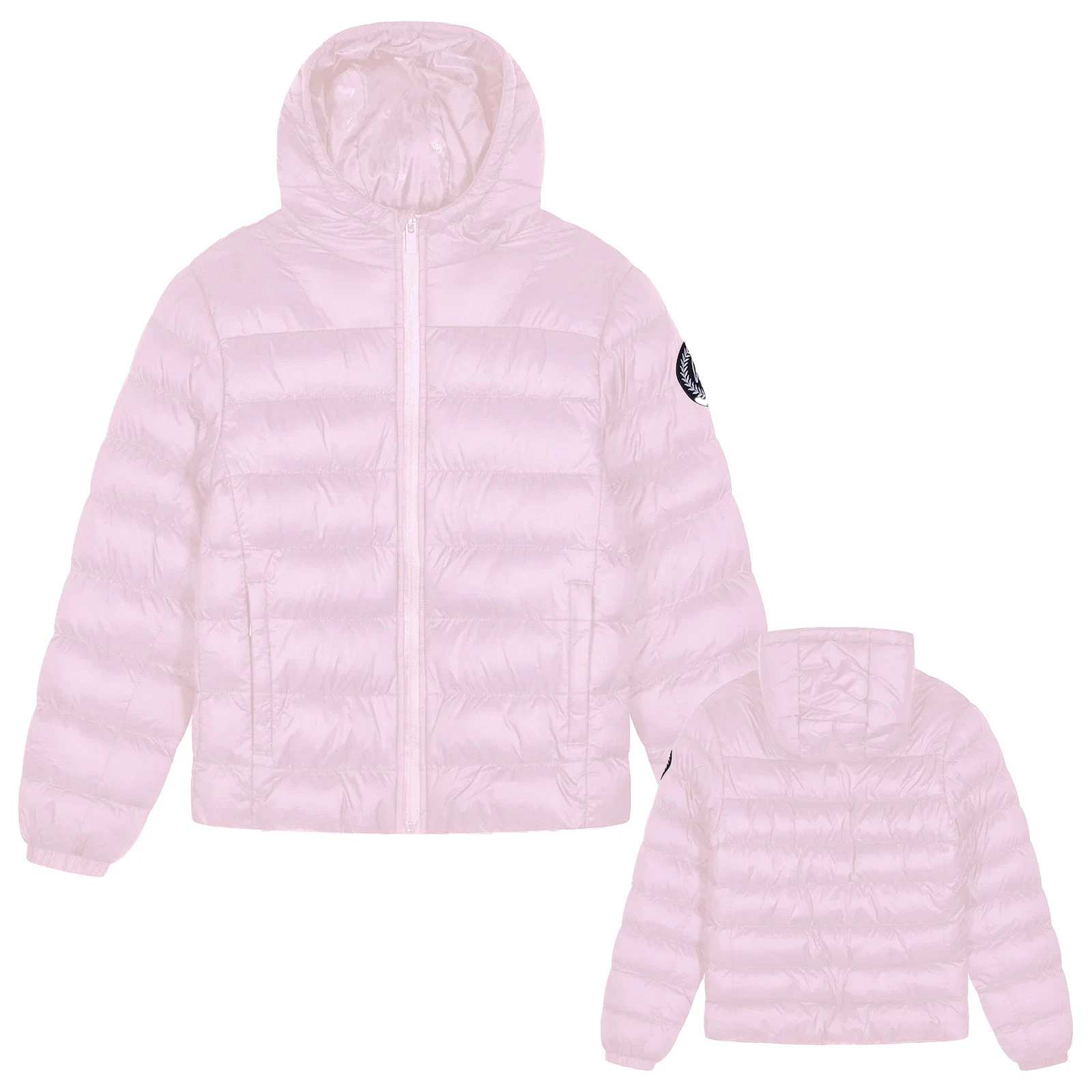 HYPE - Girls Pink Padded Jacket Kids Hooded Quilted Warm Winter Coat