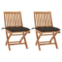 GartenstüHle 2 StüCk Teakholz Massivholz Mit Taupe Sitzkissen