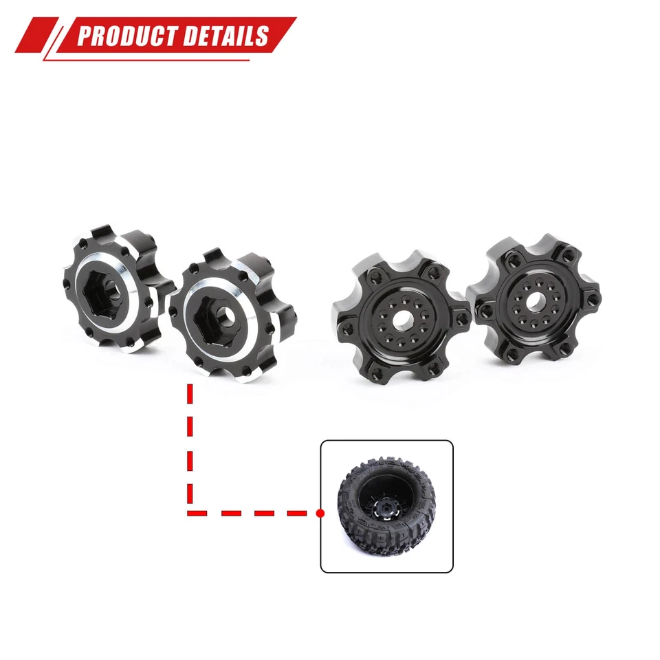 RCAWD Wheel Hex Adapters 1/10 6x30 to 12mm PRO633700 for Proline Wheels - Image 4 of 4