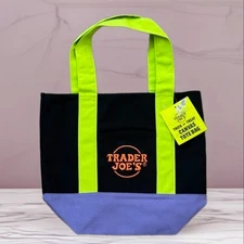 Limited Trader Joe's Mini Halloween Black Green Canvas Tote Bag - SHIPS TODAY 🎃