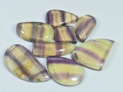 158Cts. Natürlicher Regenbogen Fluorit Fancy Cabochon Lose Edelstein 08...