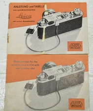 E. Leitz Wetzlar Flash Settings for Leica with Red Synchronized Dial Instruction