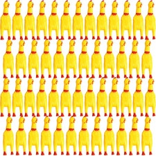 50 Pcs Rubber Chickens Squeak Screaming Chicken Novelty Bulk Dog Toys for Pets D
