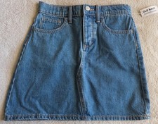 GIRLS OLD NAVY DENIM SKIRT -LARGE 10-12 - ADJUSTABLE WAIST - BRAND NEW WITH TAGS