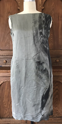 knee length dresses for ladies Linen Blend Shift Dress Off White / Medium main image 1