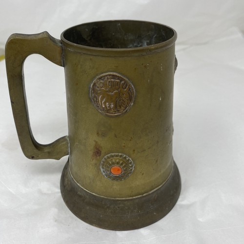 Vintage Messing Schmuck Bierkrug Mittelalter Mythisch Magisch Halloween - Bild 10 von 15