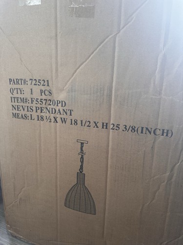 New Open Box Forty West Designs 72521 Nevis Boho Basket Pendant Light WIRED - Picture 11 of 16