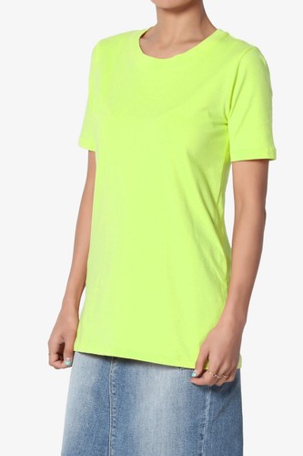 T-shirt maglietta TheMogan donna basic cotone span girocollo vestibilità rilassata lunghezza tunica - Foto 239 di 284