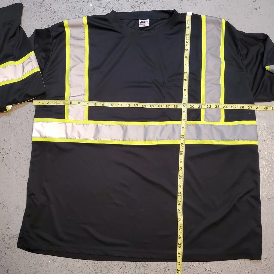 HIGH VISIBILITY Shirt Black Yellow Reflective Golden Elephant Mens Plus Size 4X - Image 3 of 4