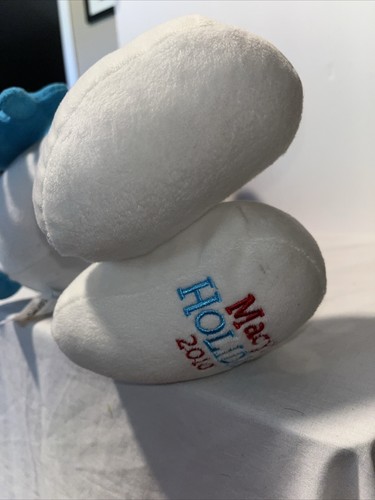 SMURF Macys 2010 Holiday Christmas Large Plush 22" Soft Santa Hat & Scarf - Picture 6 of 10
