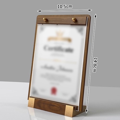 Acrylic Sign Holder Menu Paper Advertising Display Stand Wood Base Price List - Picture 7 of 18