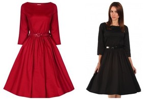 long sleeve 50s swing dress