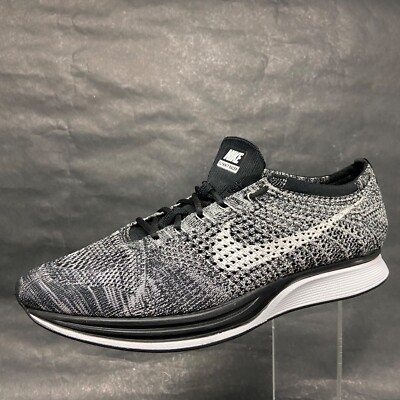 Nike Flyknit Racer Oreo Running Shoes Black White Rare