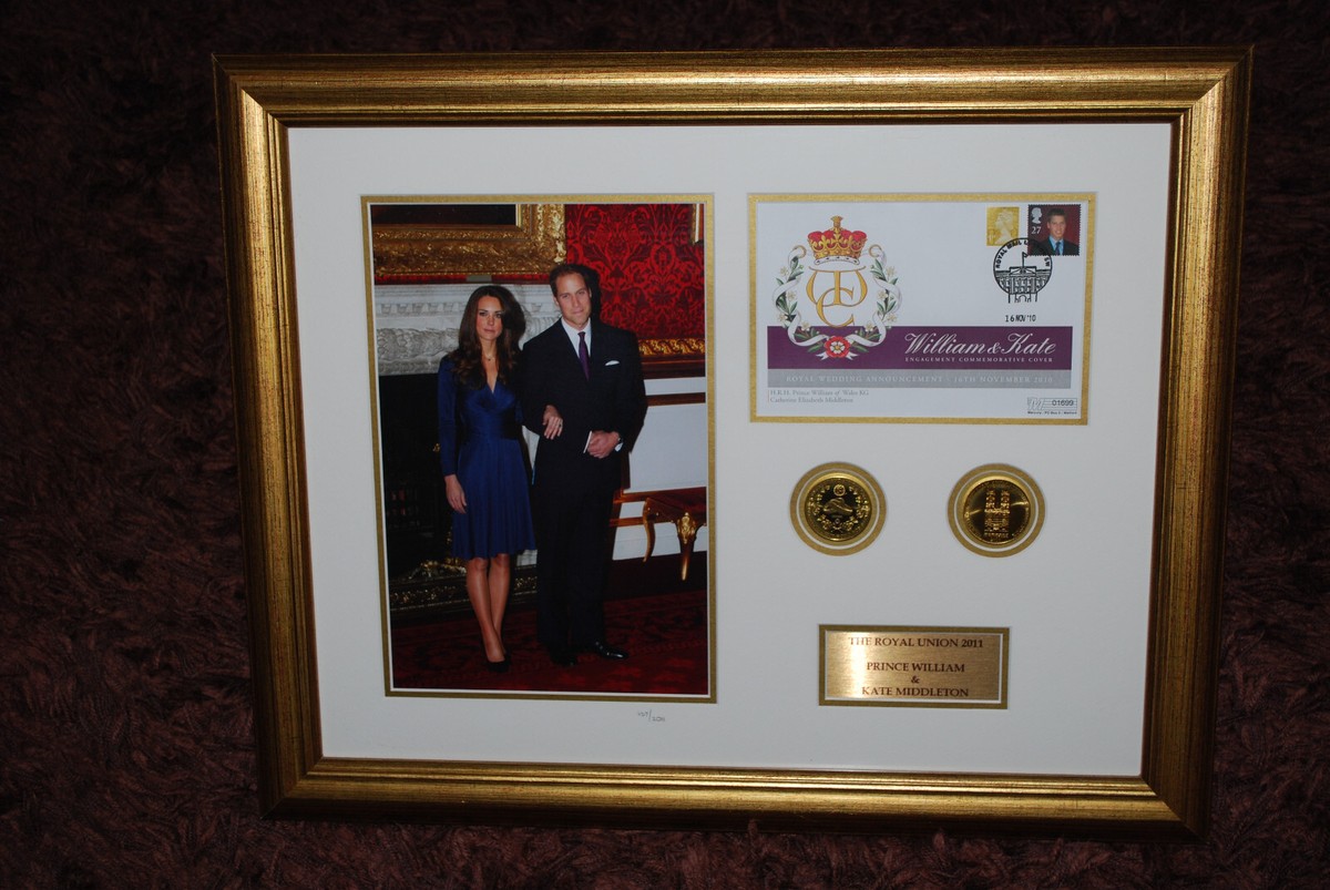 Royal Union 2011 Prince William Kate Middleton Framed Stamp Coin