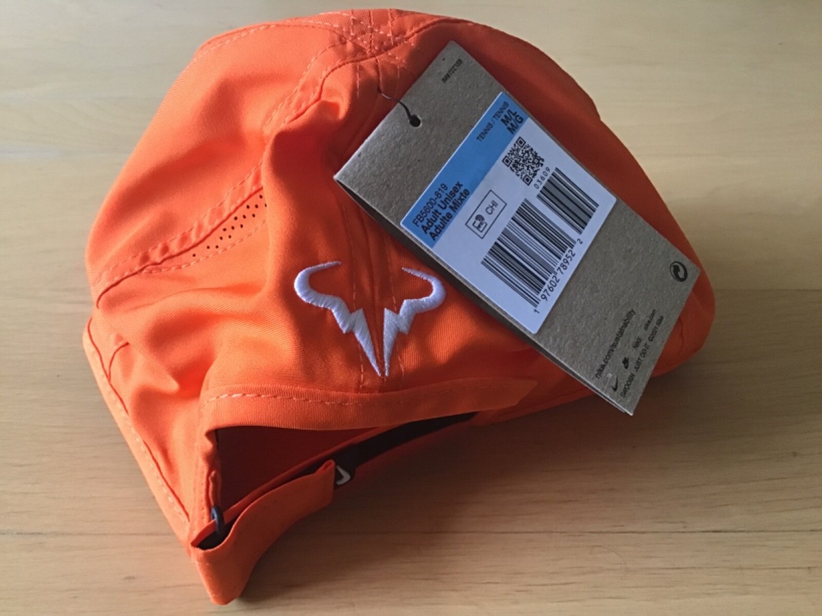 Rafa Nadal Nike Dri-Fit Club Cap Hat Orange & White FB5600-819 S25