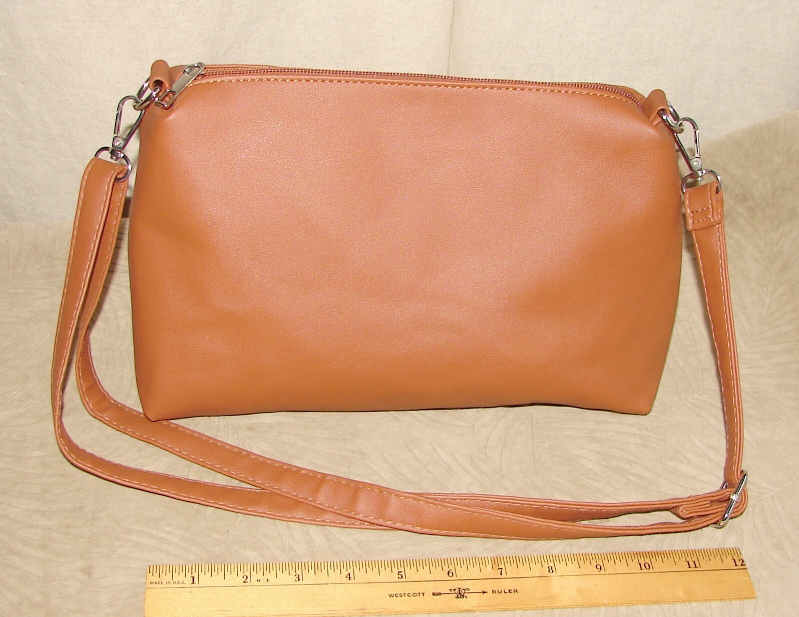 Crossbody Bag/Shoulder Handbag Purse, Brown Faux Leather, Lined NWOT Adjustable-image