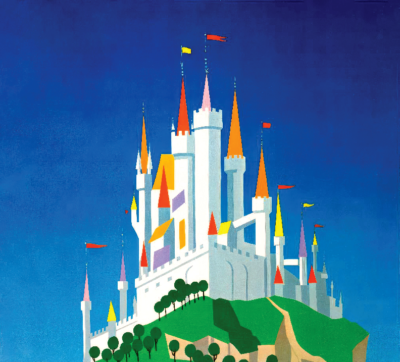 Disneyland Fantasyland Sleeping Beauty Castle 1966 Vintage Poster