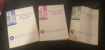 Lot of 3 Airframe & Powerplant Mechanics: General Power Plant Airframe Handbooks