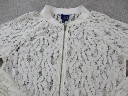 Disney Jacket Girls Medium White Cream Lace Full Zip Beauty & The Beast Juniors - Picture 2 of 8