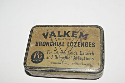 Vintage Chemiker Apotheke Dose - Valkem Bronchial Lutschtabletten - Unichem Ltd London