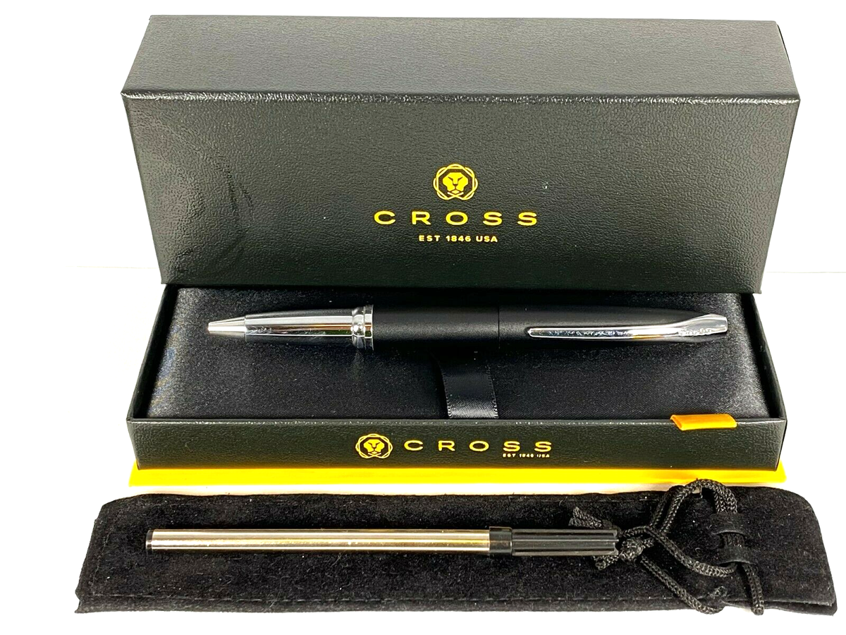 CROSS ATX BASALT BLACK WITH CHROME TRIM BALLPOINT PEN 885-3 | eBay