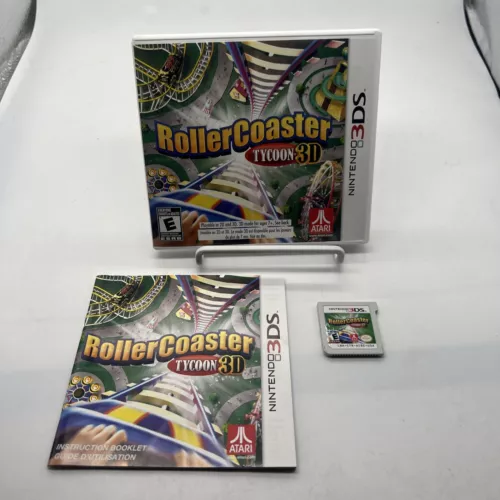 RollerCoaster Tycoon 3D (Nintendo 3DS, 2012) COMPLETE CIB TESTED & WORKING! VGC!