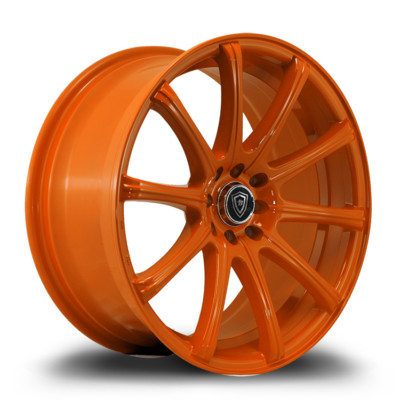 4 ~ 18x8 White Diamond W3195 Orange Custom Wheels 4x100 / 4x114.3 +35mm