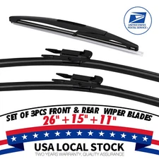 26"&15"&11"All season Wiper Blades Set Replacement for 2012-2017 Holden Barina
