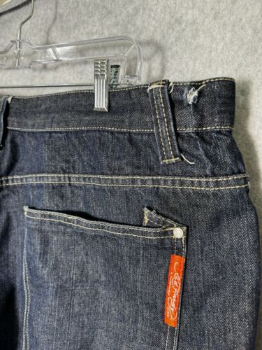 Ed Hardy Shorts Men 42 Blue Skull Crown Rose Graphic Denim Street Casual Y2K - Picture 20 of 21
