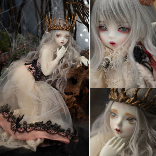 1/4 1/6 BJD Doll Face Makeup Eyes Wig FULL SET Dresses Ball Jointed Vampire Girl - Picture 1 of 15