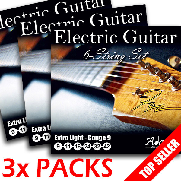 Corde per chitarra elettrica Adagio MULTIPACK 3x CONFEZIONI - Extra Light 9 set calibro 42