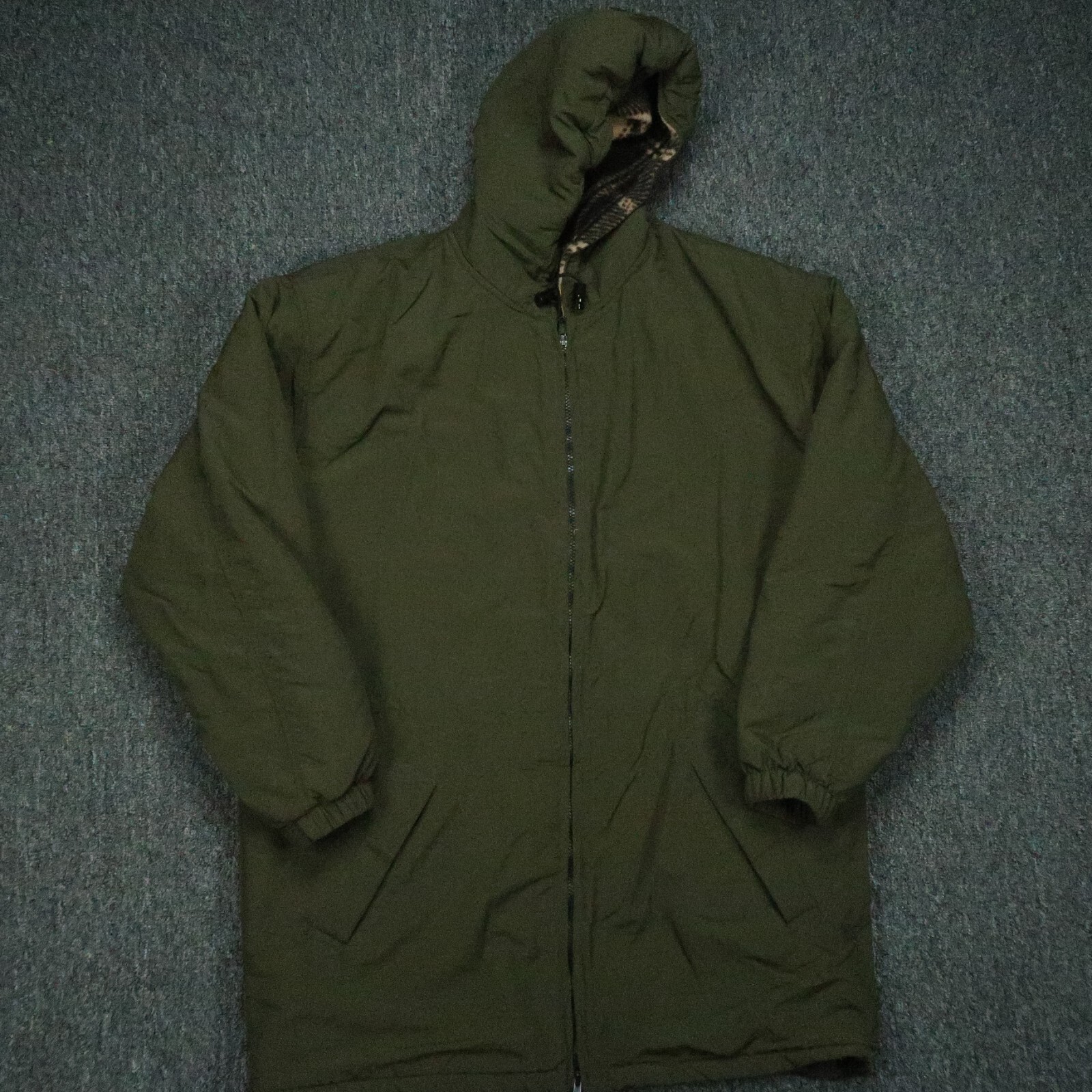 FILA VINTAGE J Crew giacca uomo piccolo verde remi full zip foderata con cappuccio vintage USA