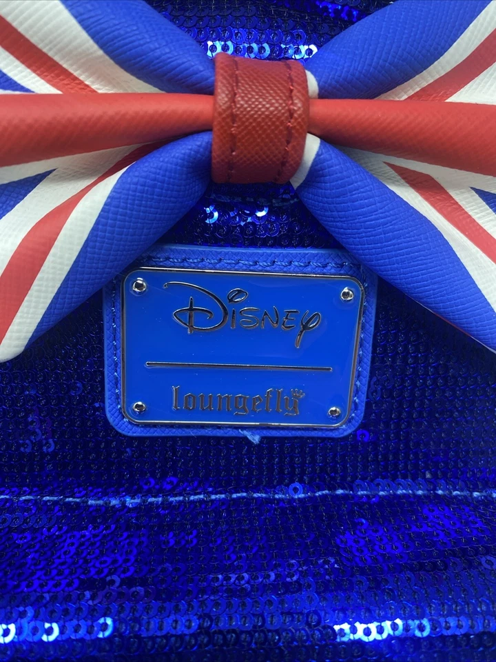 Mini Mochila Loungefly X Disney Minnie Mouse Union Jack Lentejuelas USADA Foto 2 de 4